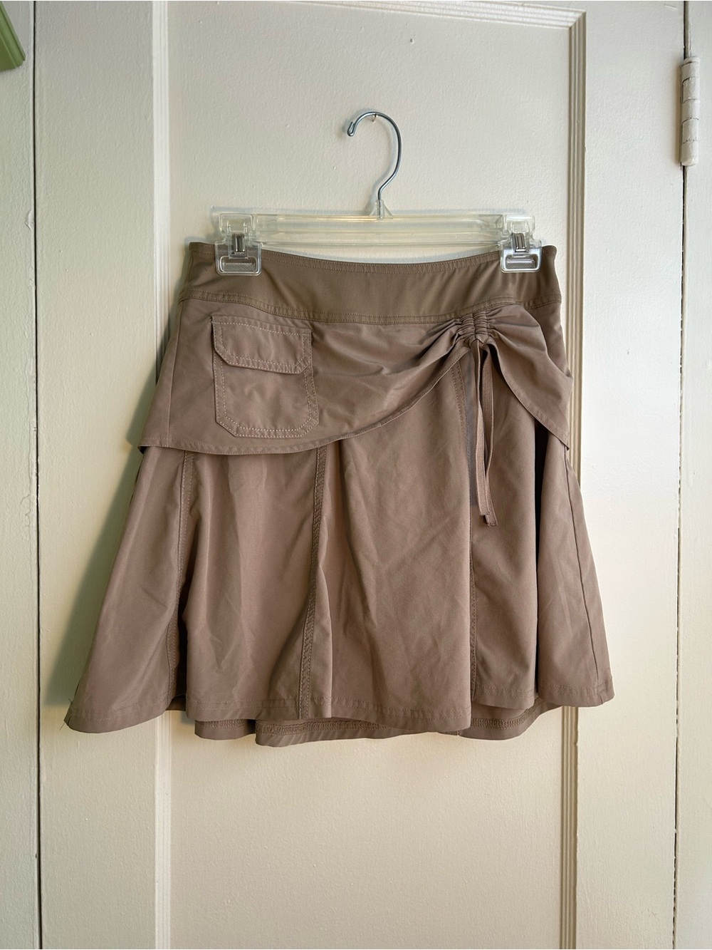 ATHLETA Wherever Skort Khaki Ruched Golf Tennis Skirt Size 0